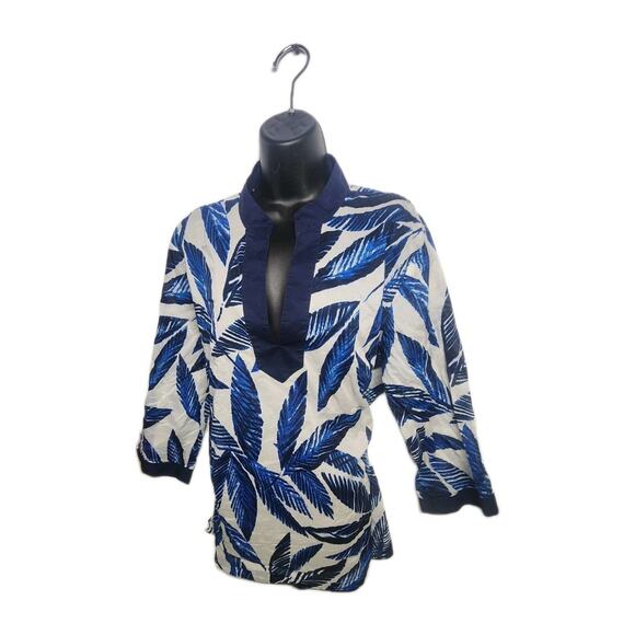 Jones New York Signature Women's Plus Size 3X Top Sheer Lightweight Blue Feather - Picture 3 of 14